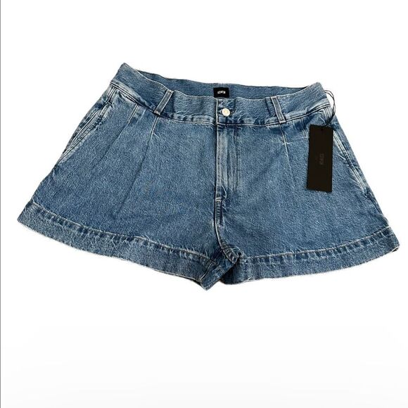 Edwin Isla Vintage Inspired Hi-Waisted Pleated Relaxed Coastal Streetwear Shorts - Picture 5 of 9